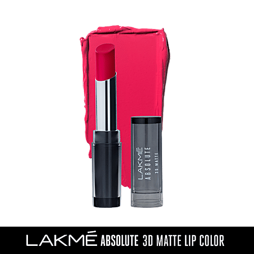 Lakme Absolute 3D Matte Lipstick - Pink Passion, 3.6 g  
