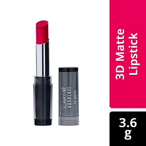Lakme Absolute 3D Matte Lipstick - Pink Passion, 3.6 g  