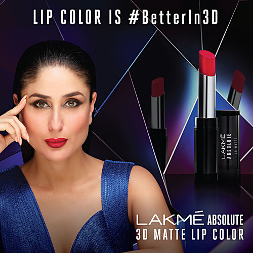 Lakme Absolute 3D Matte Lipstick Frosty Pink, 3.6 g of Rs 800 bigbasket