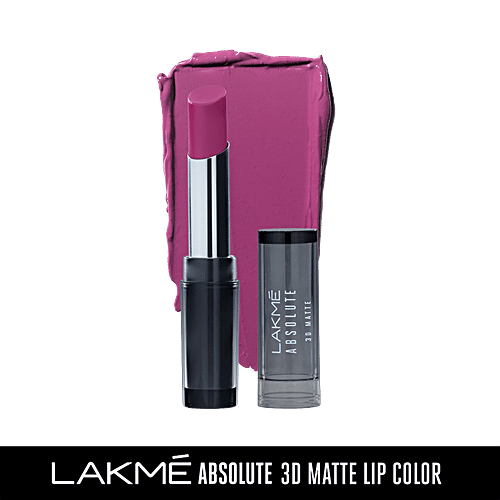 Lakme Absolute 3D Matte Lipstick - Explosive Purple, 3.6 g  