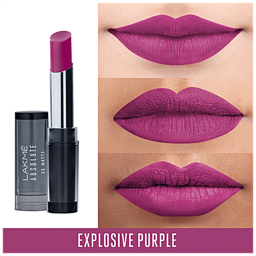 Lakme Absolute 3D Matte Lipstick - Explosive Purple, 3.6 g  