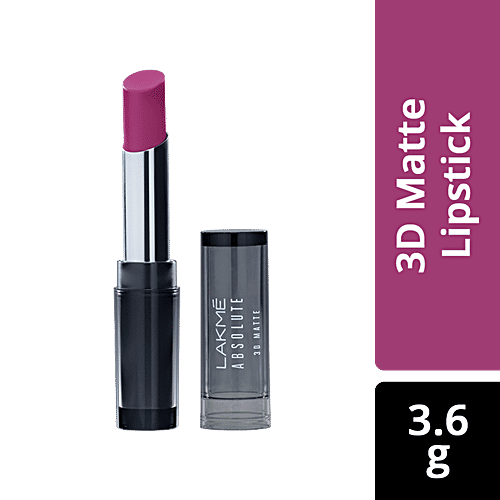 Lakme Absolute 3D Matte Lipstick - Explosive Purple, 3.6 g  