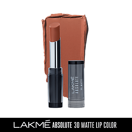 Lakme Absolute 3D Matte Lipstick - British Brown, 3.6 g  