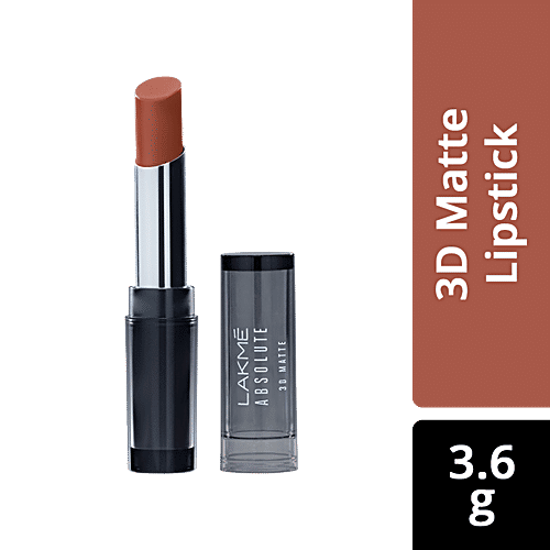 Lakme Absolute 3D Matte Lipstick - British Brown, 3.6 g  