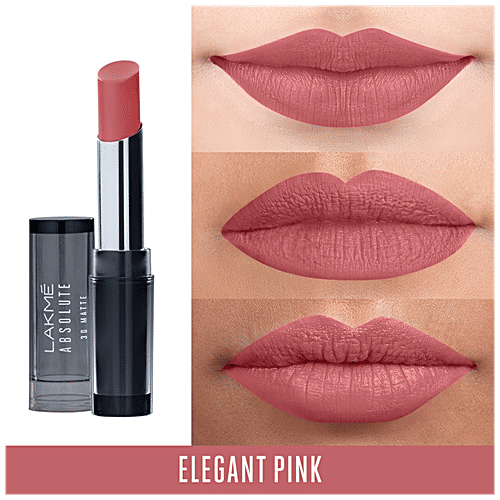 Lakme Absolute 3D Matte Lipstick - Elegant Pink, 3.6 g  