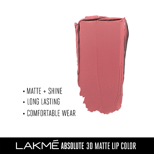 Lakme Absolute 3D Matte Lipstick - Elegant Pink, 3.6 g  