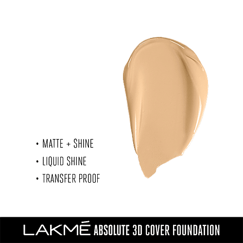 Lakme Absolute 3D Cover Foundation - Warm Creme, 15 ml  