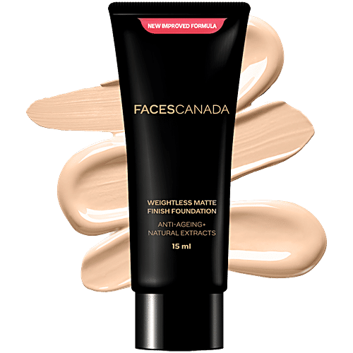 Faces Canada Weightless Matte Finish Foundation - Anti-Ageing, Natural Extracts, 15 ml Beige 05 Contains Natural Extracts