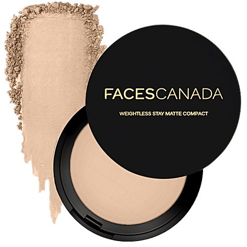 Faces Canada Weightless Stay Matte Compact - SPF-20, Vitamin E & Shea Butter, 9 g Ivory 01 