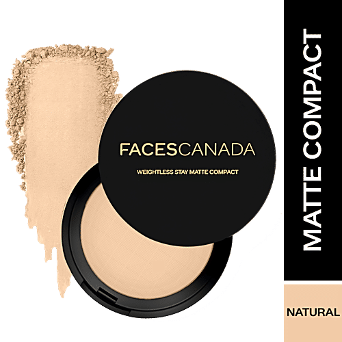 Faces Canada Weightless Stay Matte Compact - SPF-20, Vitamin E & Shea Butter, 9 g Natural 02 