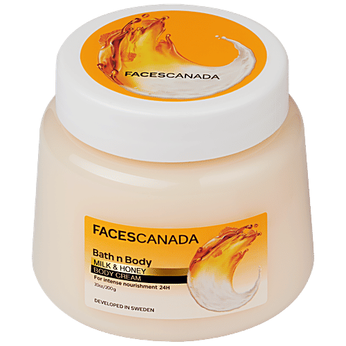 Faces Canada Bath N Body Milk & Honey Body Cream - For Intense Nourishment, 200 g  