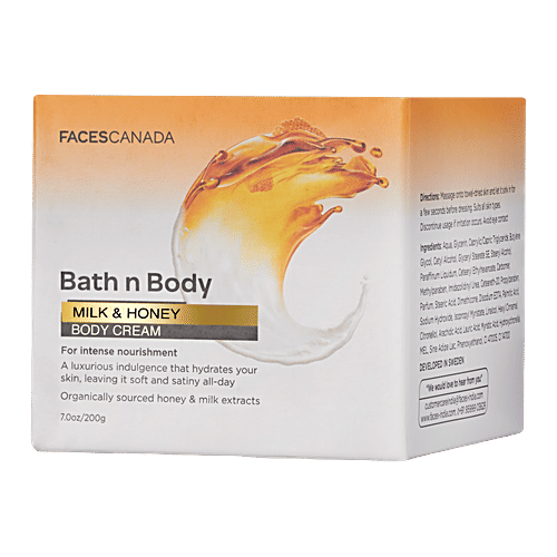 Faces Canada Bath N Body Milk & Honey Body Cream - For Intense Nourishment, 200 g  