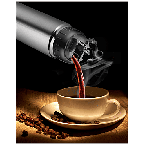 bb home Arctic Stainless Steel Vacuum Insulated Flask - Double Walled, 12 Hours Hot & Cold, Silver, 500 ml (1 pc) Leak Proof & Dishwasher Safe