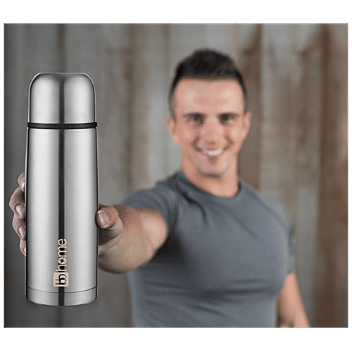 bb home Arctic Stainless Steel Vacuum Insulated Flask - Double Walled, 12 Hours Hot & Cold, Silver, 500 ml (1 pc) Leak Proof & Dishwasher Safe