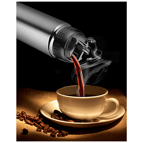 bb home Arctic Stainless Steel Vacuum Insulated Flask - Double Walled, 12 Hours Hot & Cold, Silver, 1 L (1 pc) Leak Proof & Dishwasher Safe