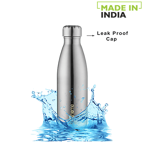 bb home Pacific Stainless Steel Vacuum Insulated Flask - Double Walled, 12 Hours Hot & Cold, Silver, 500 ml (1 pc) Leak Proof & Dishwasher Safe