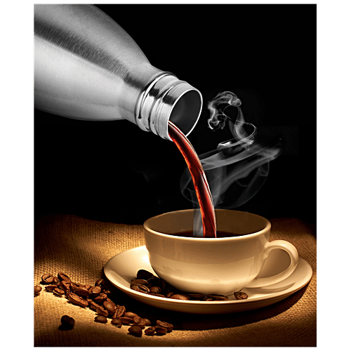 bb home Pacific Stainless Steel Vacuum Insulated Flask - Double Walled, 12 Hours Hot & Cold, Silver, 500 ml (1 pc) Leak Proof & Dishwasher Safe