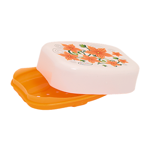 Aaniya Printed Plastic Soap Case - Assorted Colour, 1 pc  