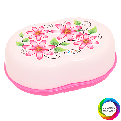 Aaniya Printed Plastic Soap Case - Assorted Colour, 1 pc  
