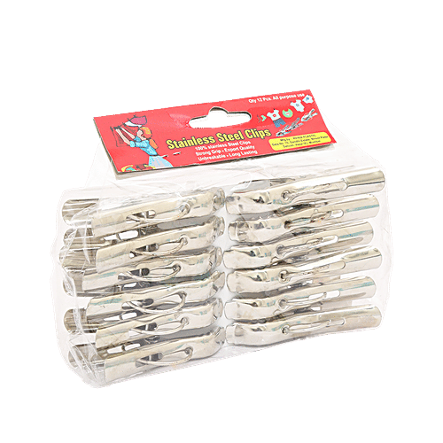 Aarna Metal Cloth Clips, 12 pcs  Strong, Unbreakable, Long Lasting