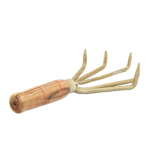 Aaniya Garden Cultivator - 5 Fingers, Wood Handle, 1 pc  