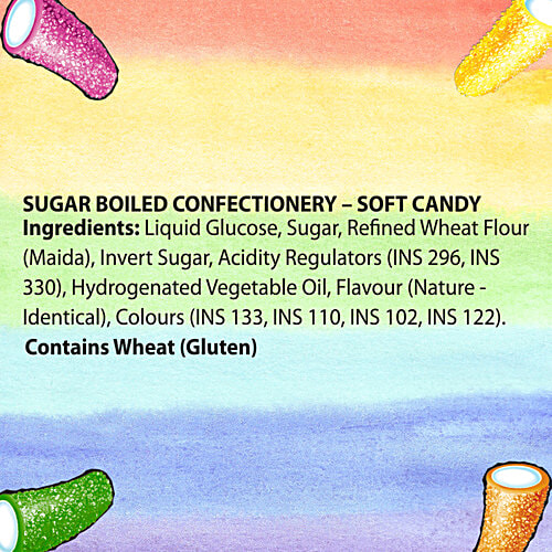 Chupa Chups Sour Mini Tubes Mixed Fruit Flavour Soft & Chewy Toffee, 61.6 g  