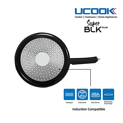 Ucook Hard Anodised Inner Lid Pressure Cooker - Induction Base, Bakelite Handle, Black, Super BLK Plus, 3 L