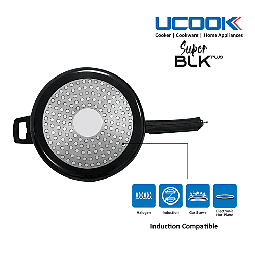 Ucook Hard Anodised Aluminium Steel Inner Lid Pressure Cooker - Induction Base, Black, 5 L  