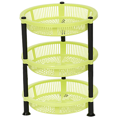 Aristo Multipurpose Plastic Kitchen Rack/Stand - 3 Steps, Orbit, Oval, Assorted Colour, 1 pc  