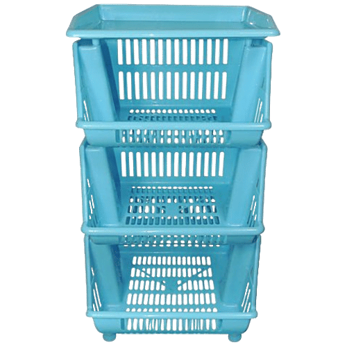 Aristo Spacio Multi-Purpose Plastic Kitchen Rack/Kitchen Stand - 3 Steps, Assorted Colour, 1 pc Durability & Reliability