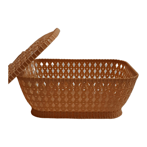 Aristo Luxor Plastic Fruit & Vegetable Plastic Basket With Lid - Assorted Colour, 2 L  Smooth Finish, Highest Quality