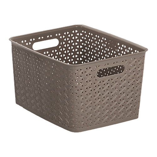 Aristo Solitaire Multipurpose Rectangular Plastic Basket 335 Without Lid - Assorted Colour, 15 L Smooth Finish, BPA-Free