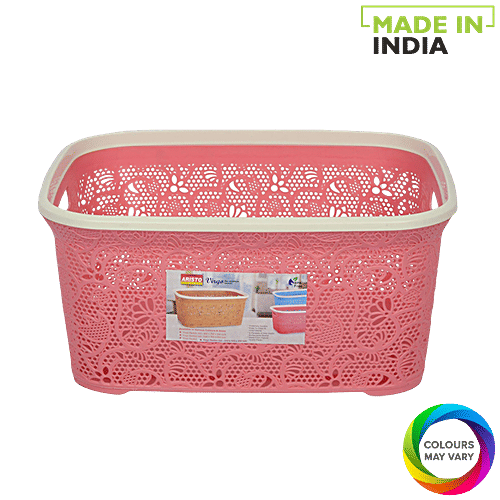 Aristo Virgo Multipurpose Plastic Basket - Assorted Colour, 21 L  Smooth Finish, BPA-Free