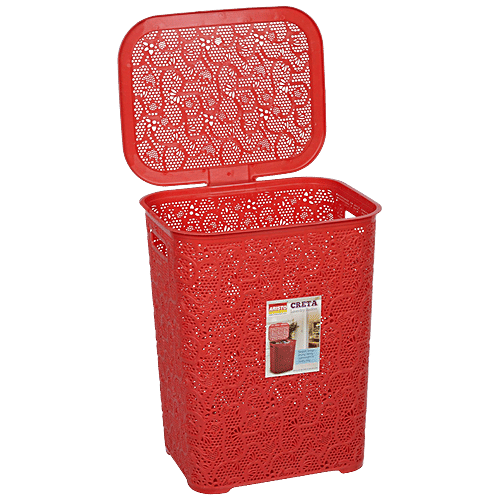 Aristo Creta Plastic Laundry Basket - Multipurpose, Assorted Colour, 45 L Strong, Durable & Light Weight