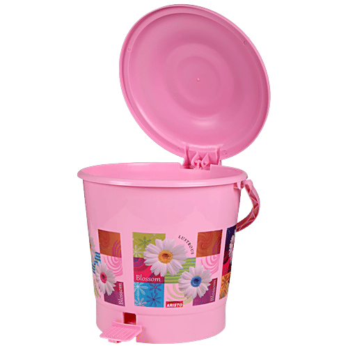 Aristo Dyna Printed Plastic Pedal Dustbin / Garbage Bin - Assorted Colour, 11 L  Durable