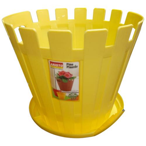 Aristo Pine Plastic Planter Pot With Tray - Assorted Colour, 5 L  