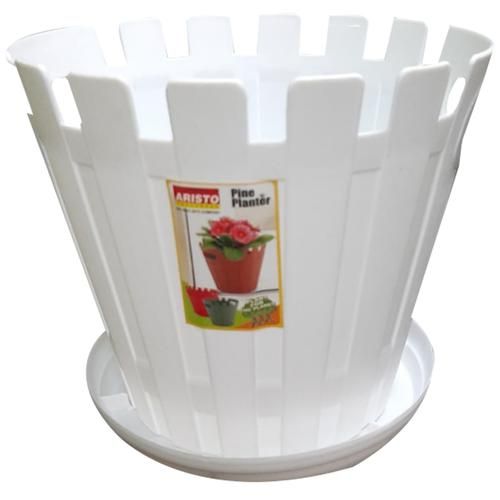 Aristo Pine Plastic Planter Pot With Tray - Assorted Colour, 5 L  