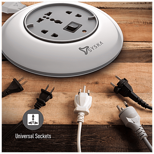 Syska Power Wheel Extension Board - Plastic, PW-0301, 4 mtr, 1 pc  