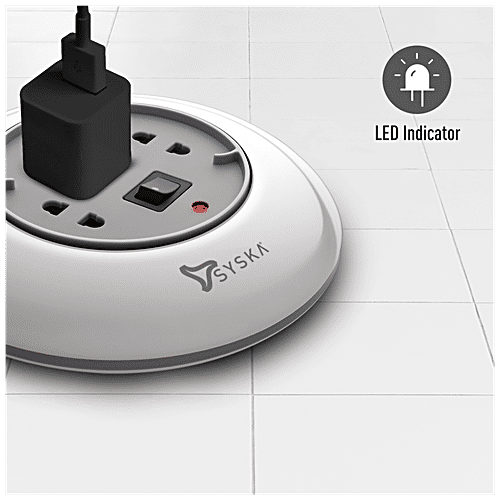 Syska Power Wheel Extension Board - Plastic, PW-0301, 4 mtr, 1 pc  