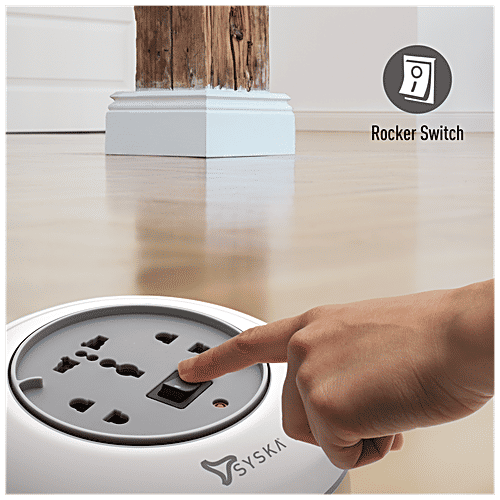 Syska Power Wheel Extension Board - Plastic, PW-0301, 4 mtr, 1 pc  