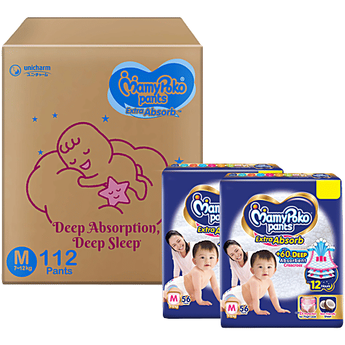 Mamypoko Pants Extra Absorb M, 112 pcs (Pack of 2) 