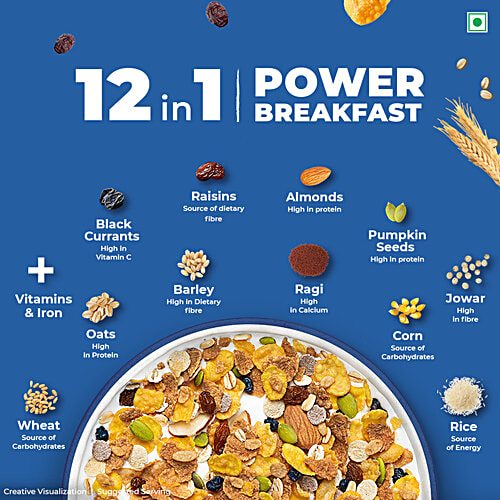 Kelloggs Muesli - With 0% Added Sugar, 500 g Pouch 
