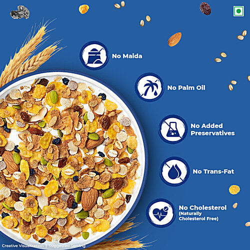 Kelloggs Muesli - With 0% Added Sugar, 500 g Pouch 