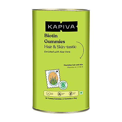 Kapiva Ayurveda Biotin Gummies - Enriched With Aloe Vera, 30 pcs  