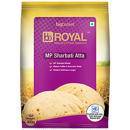 bb Royal Superior-Mp-Sharbati-Atta/Gavhache Peeth - Fortified, 500 g Pouch 