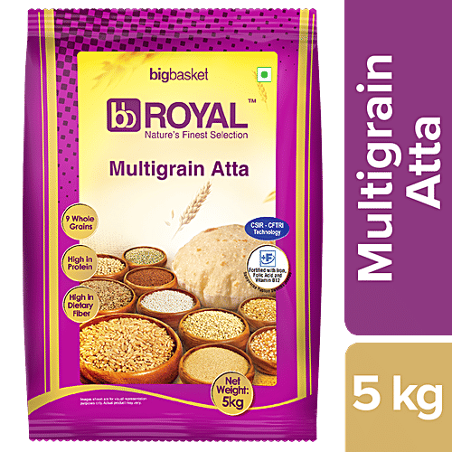 bb Royal Multigrain Atta/Gavhache Peeth - Fortified, 5 kg Pouch 