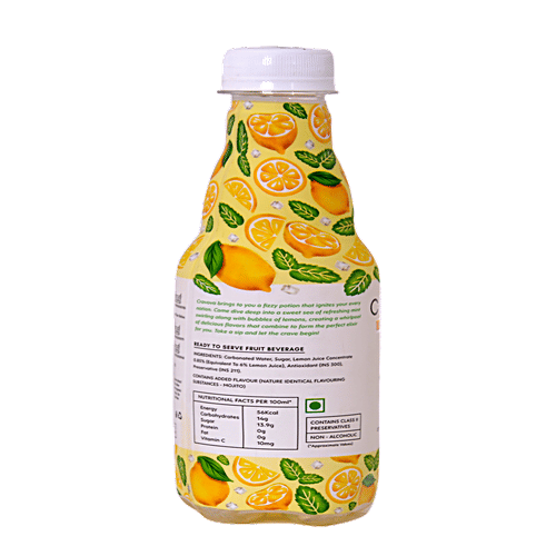 Cravova Sparkling Mocktail Drink - Classic Mojito, Contains Real Lemon Juice & Vitamin C, 300 ml  Non-Alcoholic & No Fat