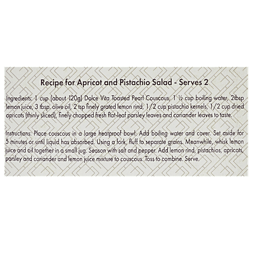 Dolce Vita Toasted Pearl Couscous, 200 g  