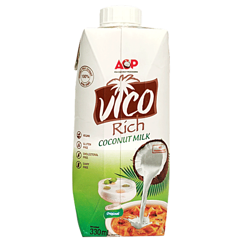 Vico Pure Rich Coconut Milk - 16-19% Fat, 330 ml  Gluten Free & Cholesterol Free