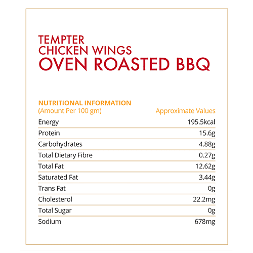 Swiss Naturen Chicken Wings - Oven Roasted BBQ, 500 g Pouch Zero Trans Fat